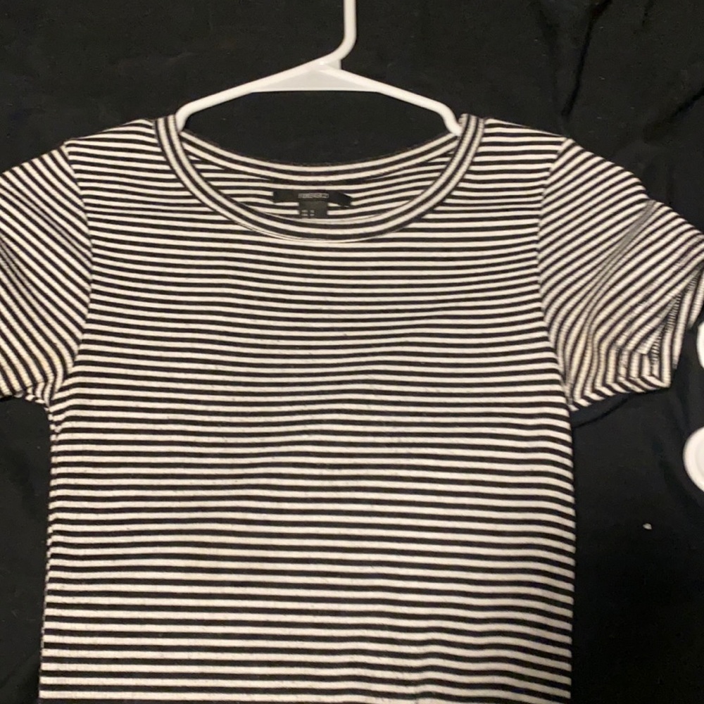 black n white stripes tight t-shirt dress